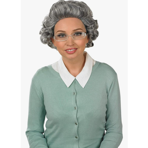 fun shack Old Lady Wig for Women, Short Gray Wig, Gray Grandma Wig, Old Lady Wig White, Old Lady Hair Wig, Old Granny Costume