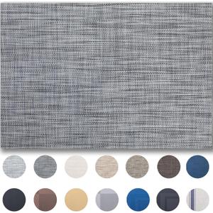 Placemat Set of 4 - Easy Clean Woven Vinyl Placemats for Dining Table, Indoor/Outdoor Place Mats, Washable PVC Table MatsDark Gray