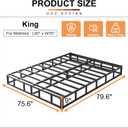 EMODA King Box Spring 9 Inch Heavy Duty Bed Base Metal Mattress Foundation with Fabric Cover, 3000LBS Max Weight Capacity, Noise Free, Easy Assembly