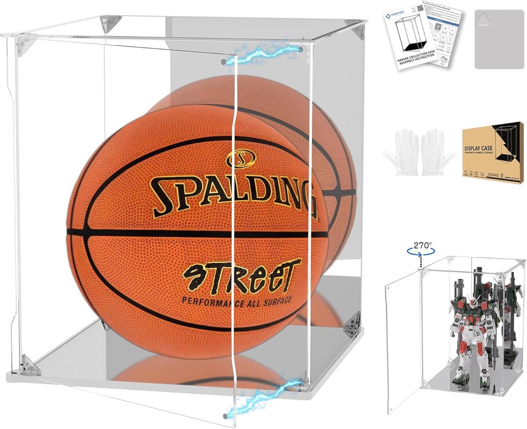 Clear Acrylic Display Case with Mirrored Back and Base, UV Protected Acrylic Box with Magnetic Door, Dustproof Display Box Showcase for Collectibles, Figures, Models, Toys (12x12x12inch)