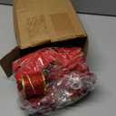 Realspring 91 Pcs Christmas Tree Ornaments Set, Hanging Christmas Balls Poinsettia Flowers Snowflakes Berries Star Topper Pine Needles with Ribbons for Holiday Xmas Home Decoration(Red)