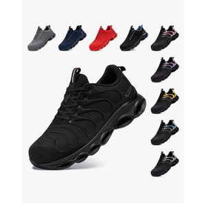 LARNMERN Steel Toe Shoes for Men Women Wide Lightweight Safety Sneakers Comfortable Safety Shoes Colorful Tennis Work Shoes, 11w