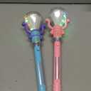 ArtCreativity Light Up Princess Wands for Kids (Set of 2, 14" Long) - Pink and Blue Fairy Wands with Spinning LEDs, Batteries Included - Light Up Wand for Girls and Boys, Perfect Pretend Play Toys