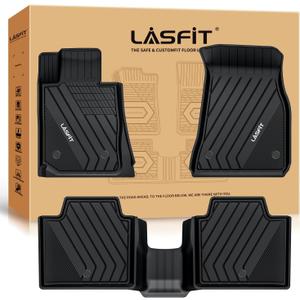 LASFIT Floor Mats 2019-2023 2024 2025 for BMW 3 Series G20 3 Series 330i 330e M3 M340i Accessories Sedan Only, Custom Fit TPE All Weather Car Liners 1st & 2nd Row Full Set, Black(NOT for GT & 2 Door)