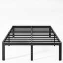 14 Inch High Platform California King Bed Frames No Box Spring Needed, Metal Cal King Bed Frame, Noise Free, Easy Assembly, Heavy Duty, Black