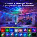 One Fire 360 Lights Galaxy Projector Night Light Projector Star Projector Mothers Day Gifts Teen Girl Gifts for Boys Gift Ideas Women Gifts Birthday Gifts Lava Lamp 15 White Noise+Bluetooth Room Decor