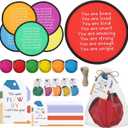 HyDren End of The Year Gifts Flying Disc Foldable Fan with Storage Bag Inspirational Card and Organza Bag Set Fun End of The Year Graduation Party Favors Summer Gifts Outdoor Activities