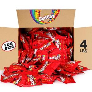 SKITTLES Original Fun Size Summer Chewy Candy, 4LB Bulk Candy Box (4 Pound (Pack of 1))Best By 04/ 2026