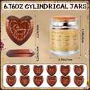 2 Set Christian Gifts Religious Wooden Heart Tokens Wooden Heart Tokens with Affirmation Glass Jar Inspirational Religious Bible Verse Pocket Hug Gifts for Church Women Mom Men Friends (Red-brown)