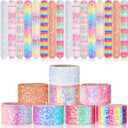 Sotiff 24 Pcs Glitter Slap Bracelets for Girls Sparkly Snap Shine Sequin Bracelet Bulk Wristband Accessories for Teen Youth Birthday Party Favors Supplies