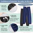 Adult Incontinence Briefs Reusable TPU Waterproof Washable Leak Proof Underwear for Women Men, Absorbent Protective Long Pants for Elderly Bedridden, Postpartum Overnight Use (Gray, L)