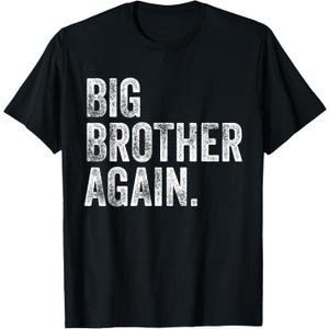 Big Brother Again Bro Promoted to Big Bro Matching Siblings T-Shirt Black 2T Grey 4T