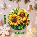 2 x Christmas Ornaments, Sunflower Ornament, Christmas Tree Decorations, Holiday Decorations, Holiday Ornaments, Sunflower Gifts, Flowers Lovers Gift, Holiday Party Gifts, and Xmas Gift Ideas