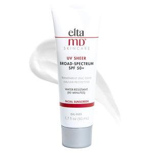 EltaMD UV Sheer Face Sunscreen, SPF 50+ No White Cast Sunscreen for Face and Body, Zinc Oxide Sunscreen Formula (1.7 Fl Oz (Pack of 1))