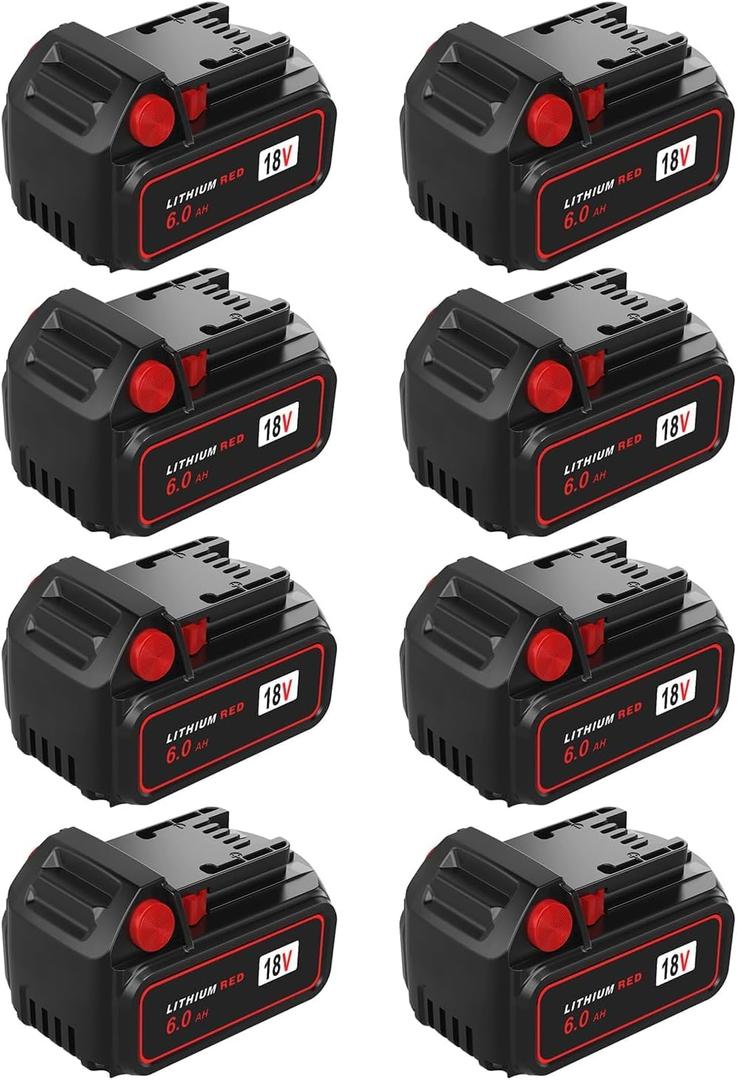 18v Battery Replacement for Milwaukee M18 Battery,High-Capacity Batteries Compaitble with Milwaukee Tools and Charger,2024 Version/New Patented (Black, 8Pack)