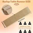 6 Pack Natural Burlap Table Runners,12 x 71 Inches Rustic Jute Table Runner and Tablerunner for Western Wedding Dinner Farmhouse Style Party Holiday Kitchen Decoration Set
