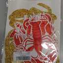3Pcs Glitter Gold Crawfish Birthday Party Banner Lobster Boil Party Decorations Lobster Theme Banner Glitter Gold Crawfish Happy Birthday Banners Sign for Food Boil Baby Shower Partys Supplies