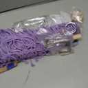 2 Tier Stuffed Animal Storage Shelf Net, 35x30'' Large Plushie Net w/ 2.4/1'' Dense Mesh for Mini Medium Stuffy Teddy, Purple Boho Macrame Toy Holder Display w/ Lights&Clips for Nursery Kid Girl Boy, Large-2 Tier-35'' Width