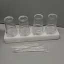 Iced Coffee Cups with Lids: Coffee Bar Accessories - Ribbed Glass Tumbler with Straw and Lid 4Pcs - 20oz Leak Proof Tumbler - Reusable Glass Cups and Tumblers with Lid and Straws for To Go Iced Coffee (Clear)