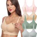 GXXGE 4Pack Nursing Bras for Breastfeeding Maternity Bra Comfort Seamless Pregnancy Sleep Bralette XXL