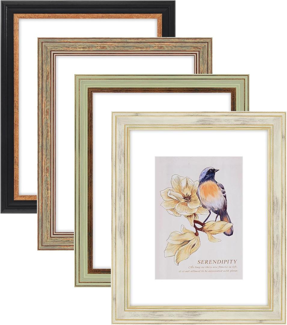 AAQ 4 Pack 8x10 Picture Frame - 8 x 10 Photo Frame with HD Plastic Cover, Picture Frames for Wall & Tabletop Picture Frames