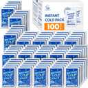 100 Pack Instant Cold Pack - Disposable Instant Ice Packs for Injuries Cold Compress Ice Pack for Pain Relief, Swelling 6 x 4.5 in