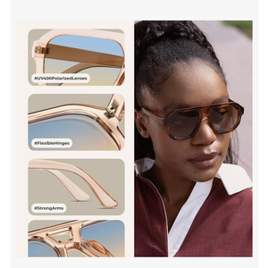 livho Trendy Polarized Square Aviator Sunglasses Women Men Square Eyewear Frame, Retro Sun Glasses for Women Men 2025 Shades