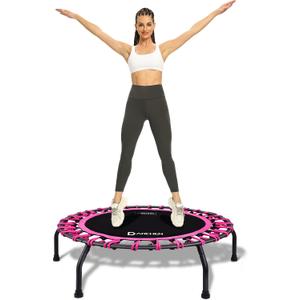 DARCHEN 350lbs Rebounder Mini Trampoline for Adult, Indoor Small Trampoline for Exercise Workout Fitness, Upgrade Design Bungee Trampoline for Safer Quieter Bounce [40 Inches]