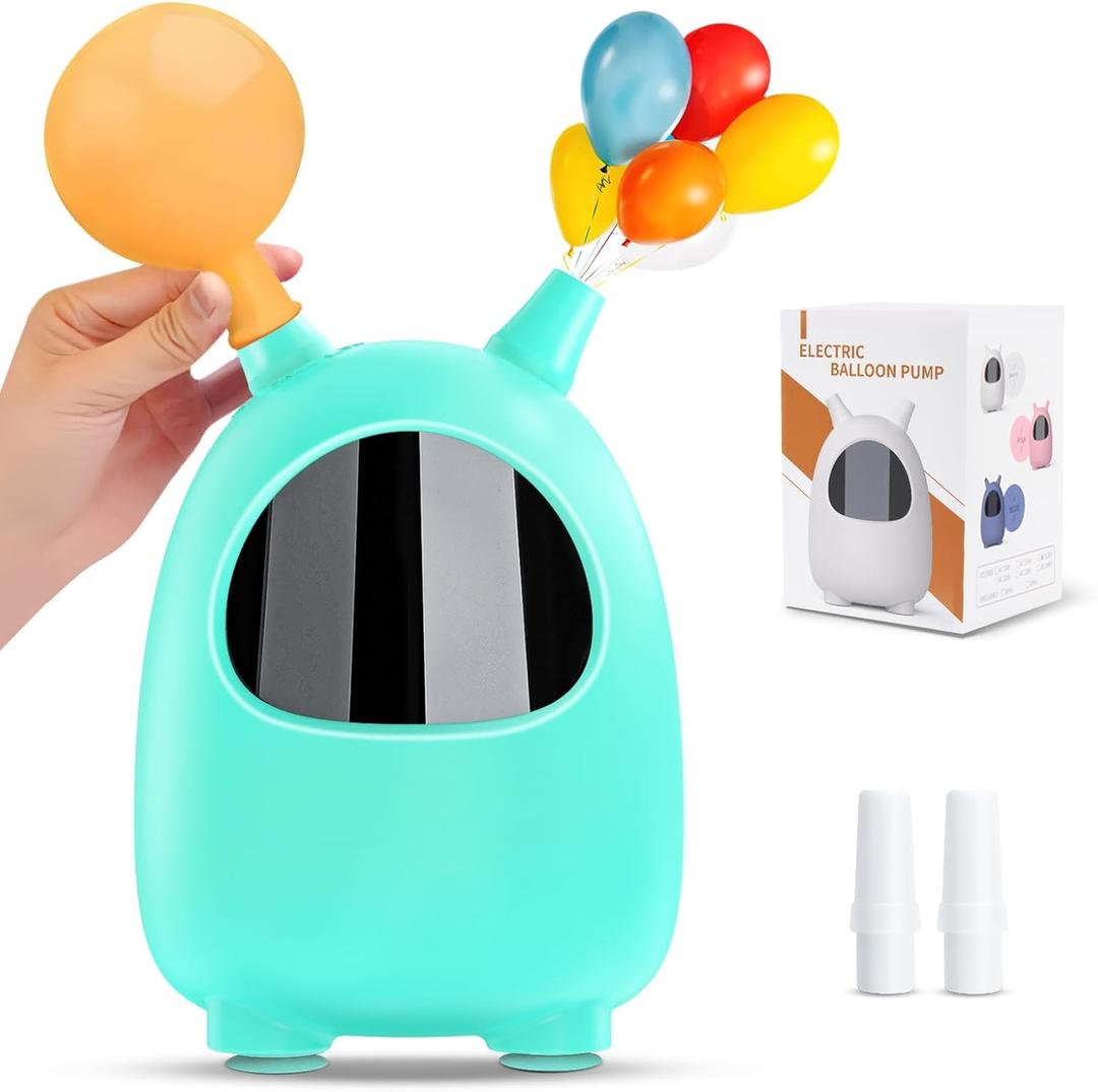 Balloon Pump Electric, SPLAKS Balloons Inflator Air Pump Portable Balloon Blower for Garland Arch, Party Decoration (Blue2)