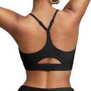 BRXL Sports Bras for Women Y Back Padded Sports Bras Adjustable Straps Low Impact Sports Bra with Sewn in Pads (Medium, Black)