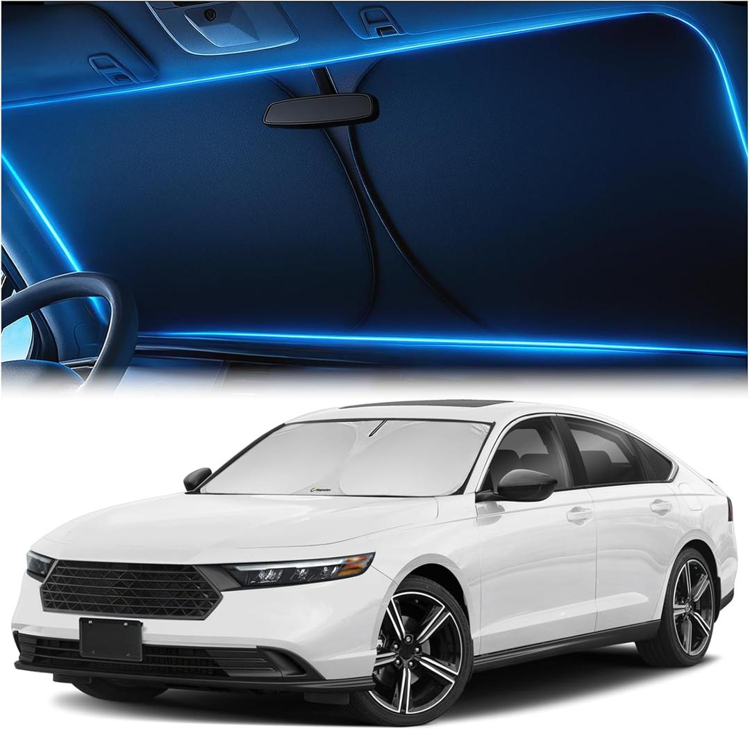 Windshield Sunshade for Honda Accord 2023, 2024, 2025  Innovative No-Light-Pass Technology, Mirror Cut-Out, Blocks 99% UV Rays  Fade-Resistant, Easy-Fold Honda Accord Windshield Sun Shade Windshield Sunshade for Honda Accord 2023, 2024, 2025  Innovative No-Light-Pass Technology, Mirror Cut-Out, Blocks 99% UV Rays  Fade-Resistant, Easy-Fold Honda Accord Windshield Sun Shade