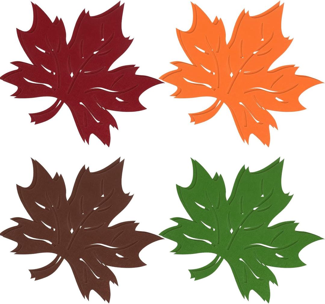 Tatuo 8 Pcs Thanksgiving Maple Leaf Placemats Thanksgiving Harvest Maple Leaf Shaped Placemats Felt Non-Slip Table Mats Coasters for Autumn Fall Home Dinner Table Decor(16.5 x 16.5 Inch) Tatuo 8 Pcs Thanksgiving Maple Leaf Placemats Thanksgiving Harvest Maple Leaf Shaped Placemats Felt Non-Slip Table Mats Coasters for Autumn Fall Home Dinner Table Decor(16.5 x 16.5 Inch)