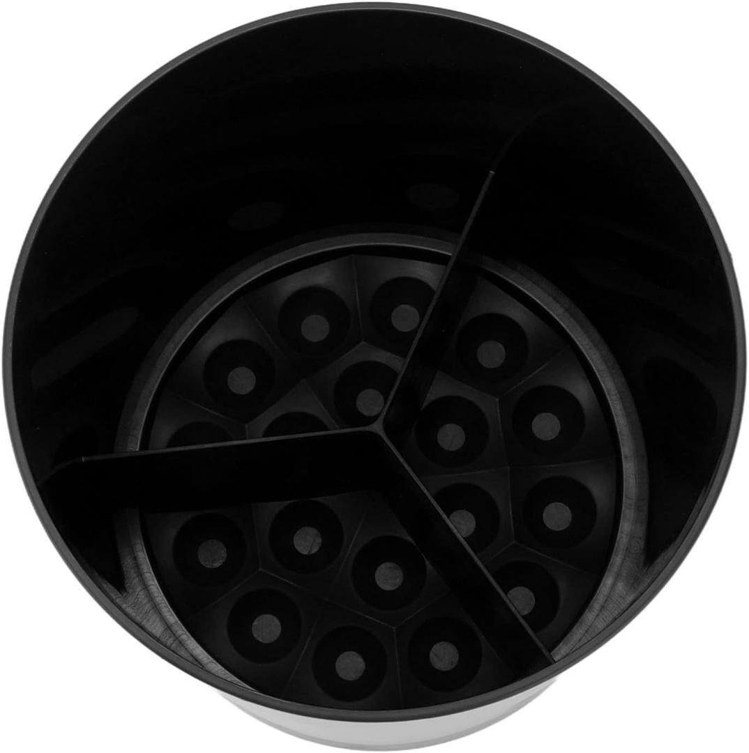 Utensil Caddy Countertop, 360 Rotating Utensil Holder PP 3 Compartment Chopstick Basket Tableware Storage Container for Home Kitchen (Black)