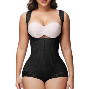 SHAPSHE Fajas Colombianas Moldeadoras Postpartum Stage 2/3 Body Shaper Tummy Control Shapewear for Women with 8 Bones (Medium, Black)