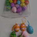 24Pcs Easter Hanging Eggs Ornaments for Tree Decorations, Muticolored Easter Tree Ornaments, Plastic Egg Basket Decor Spring Party Favor Supplies