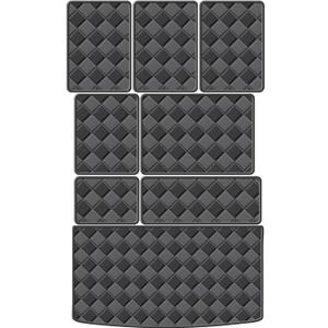 Cargo Mat for 2022-2025 Jeep Wagoneer/Jeep Grand Wagoneer 8 Seats (Not fit L) Trunk Mat & 2ND+3RD Row Rear Backrest Mat, All Weather Rear Cargo Liner Back Seat Cover Protector