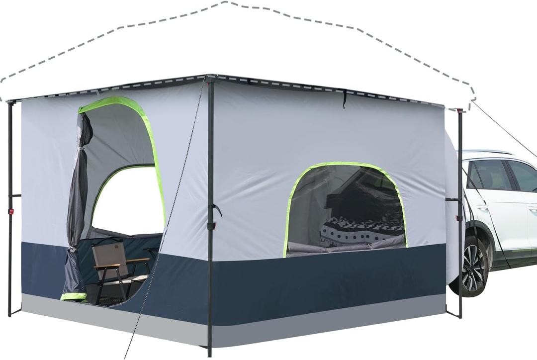 UNP Car Square Tent - Inner Tent for 10' x 10' Canopy into Camping Cube Cabin - Connect Car Tailgate Cabin Vented Roof - Dark Blue (Canopy Pole/Shelter NOT Included)
