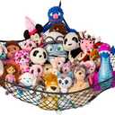 Lilly's Love Stuffed Animal Hammock | Corner Hanging Organizer, Toy Storage, Stuffed Animal Storage Net | Made From Quality Fishing Net, Holds 12lbs | 67"x47"x47" (Black)