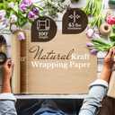Flower Wrapping Kraft Paper, 12" x 1200" (100 ft), 45 lbs Thickness Brown Paper Roll for Bouquet Wrapping, Floristic Shops, and Flower Decorations