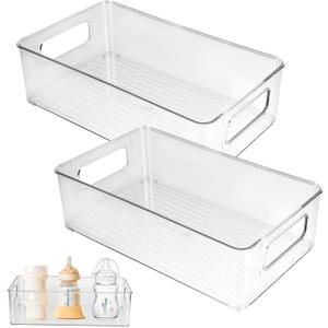 Baby Bottle Organizer Plastic Storage Center for Baby Bottles and Food Jars Baby Bottle Organizer for Cabinet, Perfect Organizer for Kitchen Cabinet, Pantry, Refrigerator, and Countertop2 pcs