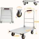 2000 LBS Heavy Duty Platform Truck, Foldable Push Cart Dolly with 360° Swivel Wheels & Brakes, Reinforced Steel Flatbed Cart, Folding Hand Truck for Warehouse, Moving, Industrial (36" x 24")