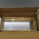 Feyarl Gold Clear Glass Vanity Tray Jewelry Trinket Rings Earrings Organizer Perfume Collection Display Decorative Tray Anti-Mirror Surface for Dressr Room Drawer Office Tabletop (9.84 x 3.93inch)