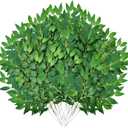 24Pcs Italian Ruscus Greenery Stems Bulk, Artificial Silk Green Leaves Garland, 20"Fake Branches, Hanging Plants Spray Vines for DIY Wedding Arch Bouquet Table Centerpieces Vase Filler Home Decor