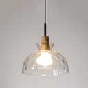 Interior Glass Pendent Lamp E27 1-Light Wooden Ceiling Hanging Light Modern Home Living Room Adjustable Lighting Fixture,Lamps for Living Room