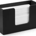 Paper Towel Dispenser Countertop, Wood Folded Paper Hand Towel Holder for Guest Bathroom, Commercial Tabletop Tissue Dispenser Tray for Multifold C-Fold, Z-Fold, Trifold, Black, 10.31x3.94x6.3 Inches