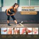Wooden Slant Board for Calf Stretching, Portable Adjustable Calf Stretch Board with Training Poster & Resistance Bands, 300lb Weight Capacity Calf Ankle Achilles Physical Therapy Leg Exercisers