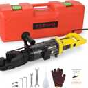 Electric Rebar Bender, 5/8 Inch (16 mm) Hydraulic Portable Rebar Bending Machine, 1200W 120V, 22.5 s Fast Bending, 27.6 lb, Model RB-16 (Yellow)