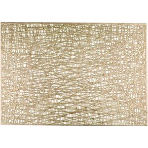 Snowkingdom Gold Placemats Set of 4, Golden Vinyl Rectangle Metallic Wipeable Place mats, Washable Easy Clean Non Slip Stain Resistant Hollow Kitchen Dining Table Mats for Wedding Party Decoration