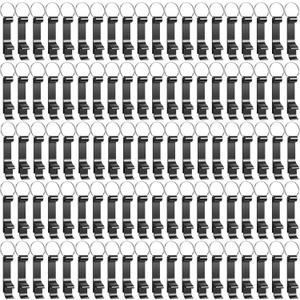 100 Pack Bottle Opener Keychain Bulk Black Metal Pocket Can Opener Key Chain Ring Wine Beer Beverage Heavy Duty Aluminum Bottle Openers Destapadores De Cerveza for Bar Bartender Wedding Party Gifts