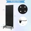 NectaCol Metal Pegboard Display Stand with Baseplate, Two Separately Pegboard Panels, 2'x 5' Standing Pegboard Display with Four Wheels, Peg Board Display Rack, Extra 30 Pieces Hooks (Black)